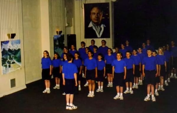 The youth wears Thunder blue
